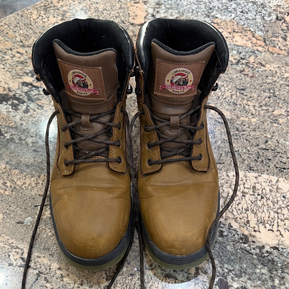 Brahma Tan and Black Leather Boots